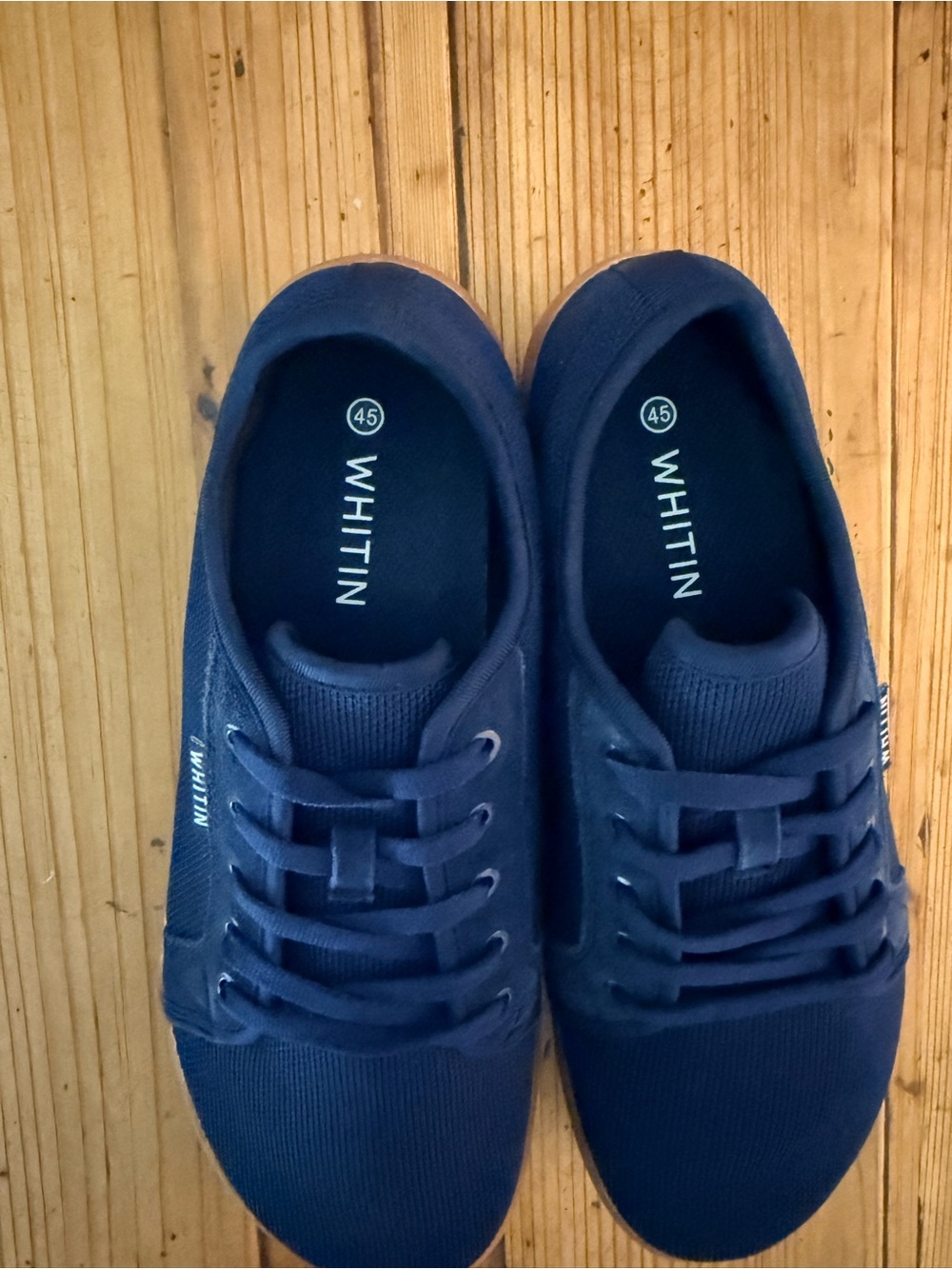 WHITIN Blue Canvas Lace-Up Sneakers with Gum Sole